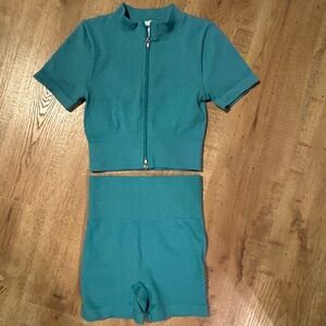 OTOS Active ribbed seamless short-sleeve active wear set Size Small NWT